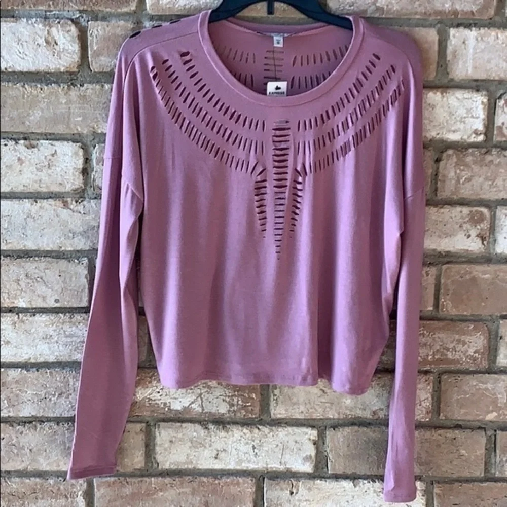 Express Distressed Dusty Pink Top